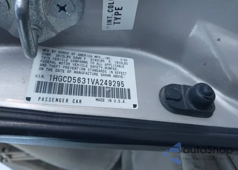 1997 Honda Accord Lx from USA, damaged, VIN 1HGCD5631VA249295